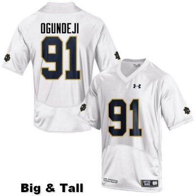 Notre Dame Fighting Irish Men's Adetokunbo Ogundeji #91 White Under Armour Authentic Stitched Big & Tall College NCAA Football Jersey BYQ8899ZS